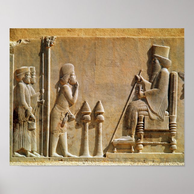 Poster Un officier médian rend hommage au roi Darius (Devant)