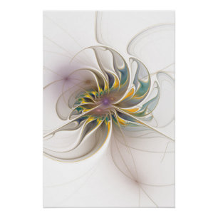 Poster Un ornement fractal coloré. Art Abstrait 