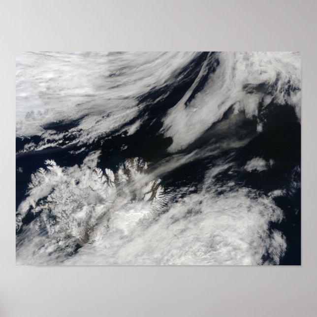 Poster Un panache gris pâle souffle du sommet (Devant)