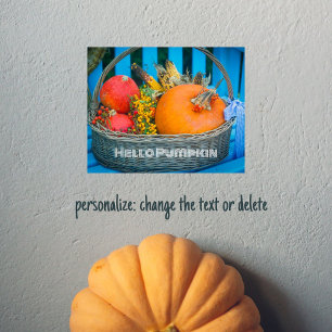 Poster Un panier de vacances avec citrouilles