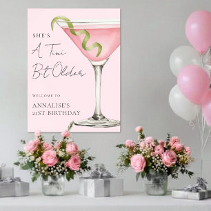 Poster Un panneau de fête d'anniversaire Martini Un peu p