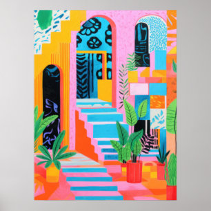 Poster Un paradis vibrant : Un chapeau lunaire