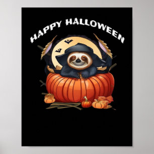 Poster Un paresseux drôle célébrant Halloween T-Shirt Ess