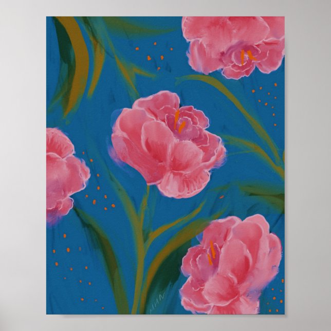 Poster Un paysage de fleurs hawaïennes (Devant)