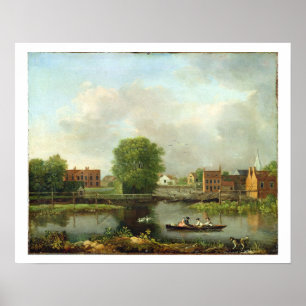 Poster Un paysage de rivière, probablement une vue de l'