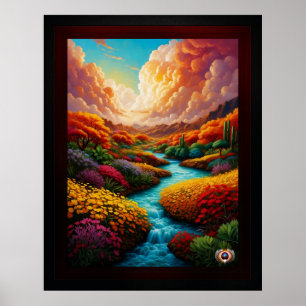 Poster Un paysage d'Imaginaire à couper le souffle Art IA