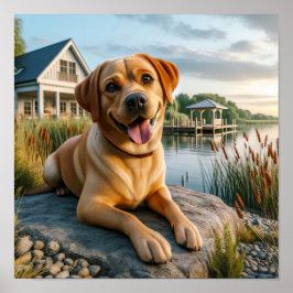 Poster Un pêcheur du Labrador qui se repose dans le pays