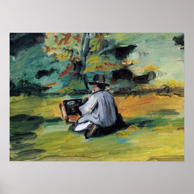 Poster Un peintre au travail - Paul Cezanne - c1874 (Devant)
