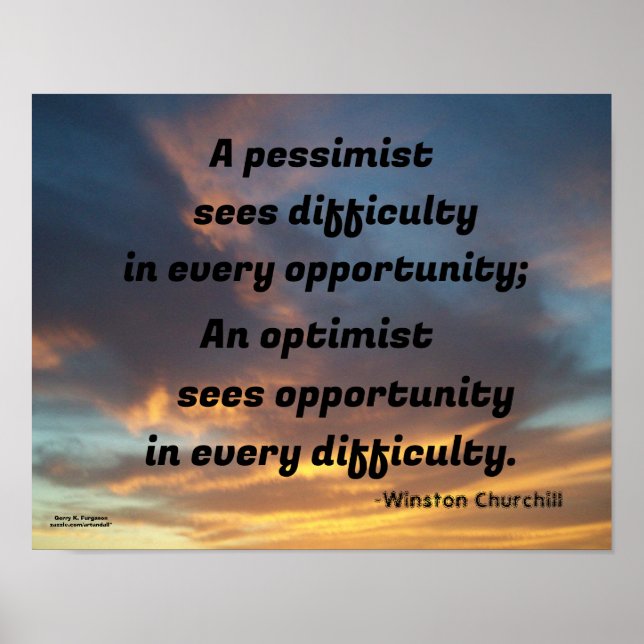 POSTER UN PESSIMISTE VOIE UNE ÉGLISE DIFFICILE (Devant)