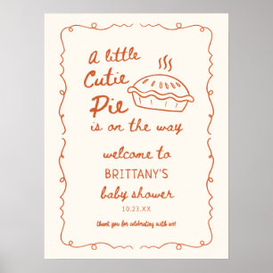 Poster Un Petit Baby shower À Tarte Cutie Bienvenue