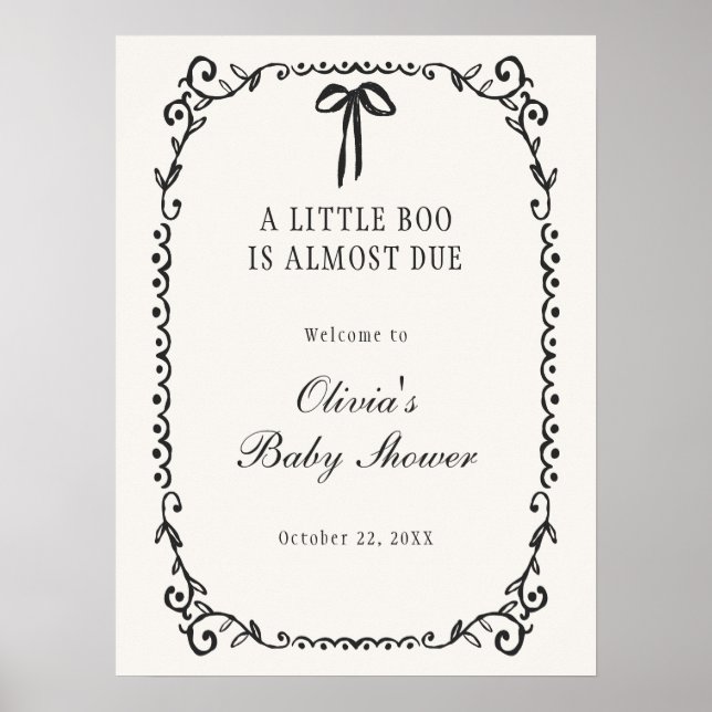 Poster Un Petit Baby shower Boo Halloween (Devant)