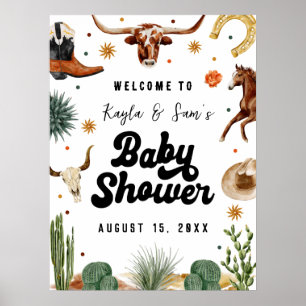 Poster Un Petit Baby shower Cowboy