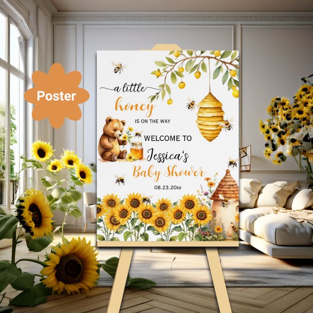Poster Un Petit Baby shower D'Abeille De Miel (Créateur téléchargé)