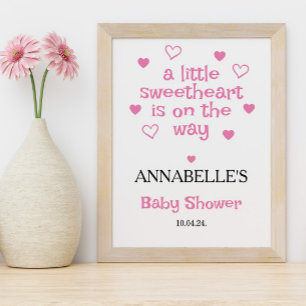 Poster Un petit Baby shower de filles bienvenu