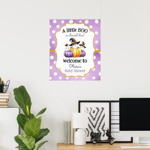 Poster Un petit Baby shower d'Halloween fantôme
