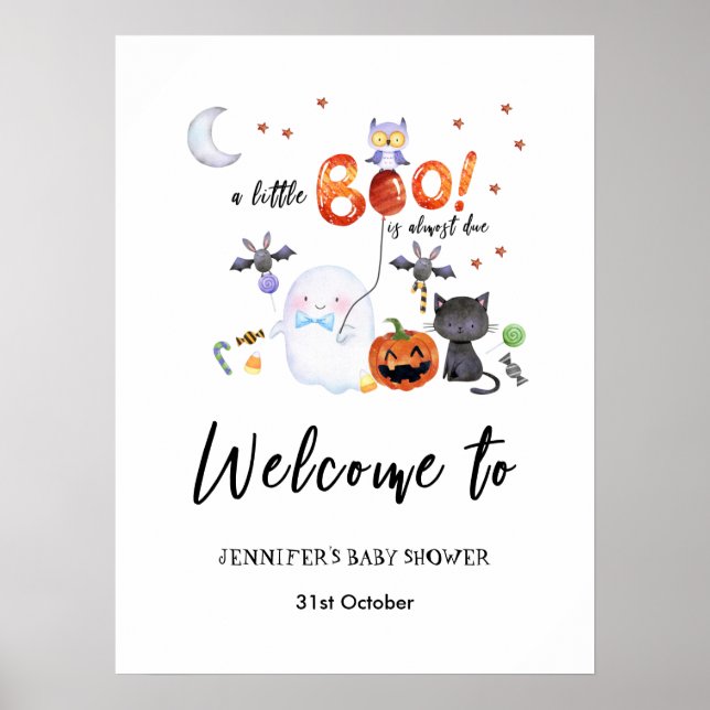 Poster Un Petit Boo Halloween Baby shower Mousse (Devant)