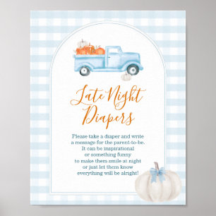 Poster Un Petit Camion Bleu Citrouille Diapositives De Nu