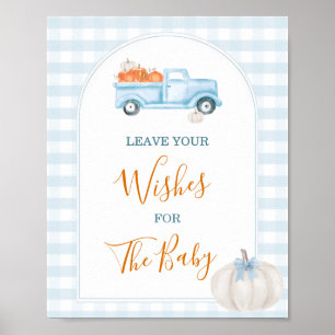Poster Un Petit Camion Bleu Citrouille Laissez Vos Voeux