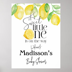 Poster Un petit chic, thème citron, Baby shower