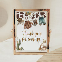 Un petit Merci de Baby shower cowboy à venir