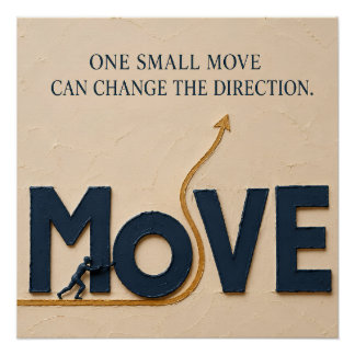 Poster Un petit mouvement change de direction – Mentalité