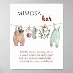 Poster Un petit Noël joyeux Bar à Mimosa de vêtements
