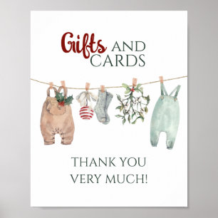 Poster Un petit Noël joyeux Vêtements Cadeaux et Cartes