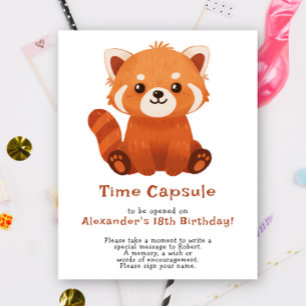 Poster Un petit panda roux - Capsule temporelle 1er anniv