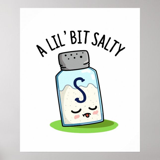 Poster Un Petit Peu Salé Drôle Sel Shaker Pun (Devant)