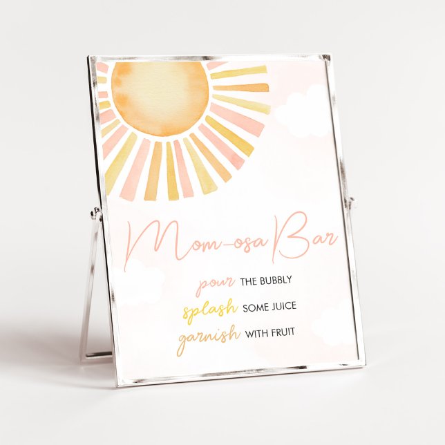 Poster Un petit rayon de soleil Baby shower Maman Osa Bar (You Are My Sunshine Baby Shower Mom Osa Bar Sign)