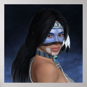 Poster Un portrait bleu américain