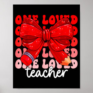 Poster Un professeur aimé cœur mignon Saint-Valentin fill