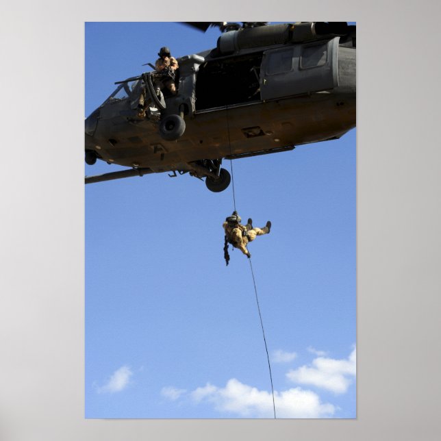 Poster Un rappels pararescueman d'un HH-60 (Devant)