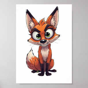 Poster Un renard avec air intéressé