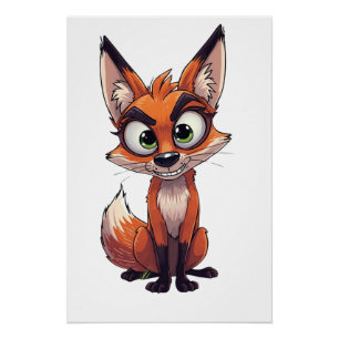 Poster Un renard avec air intéressé