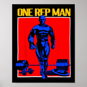 Poster Un Rep Homme Poids Bodybuilding Gym Workout