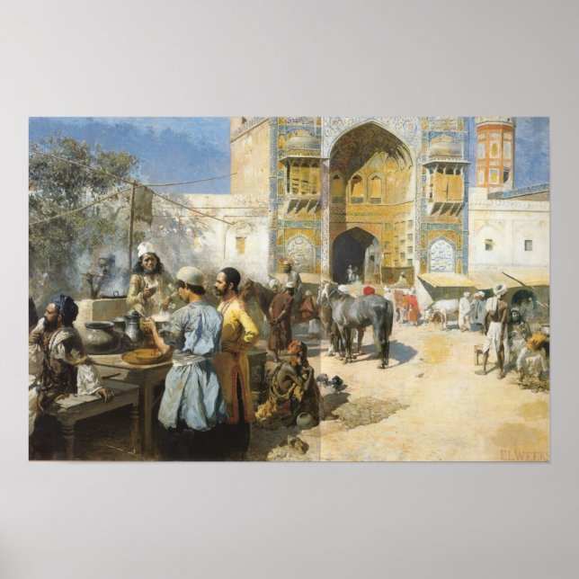 Poster Un Restaurant En Plein Air, Lahore (Devant)