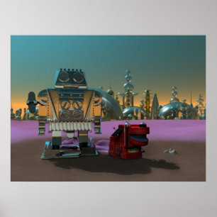 Poster Un robot et son chien imprimer