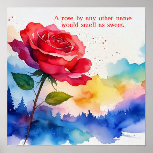 POSTER UN ROSE D'UN AUTRE NOM SENTERAIT AUSSI DOUX