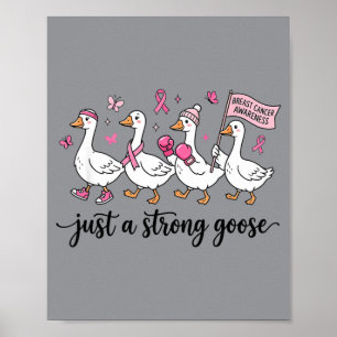 Poster Un Ruban Rose de Canard Fort Sensibilisation au Ca