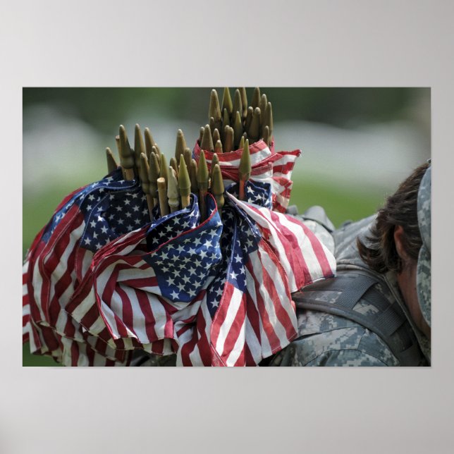 Poster Un sac à dos de soldat de l'armée (Devant)
