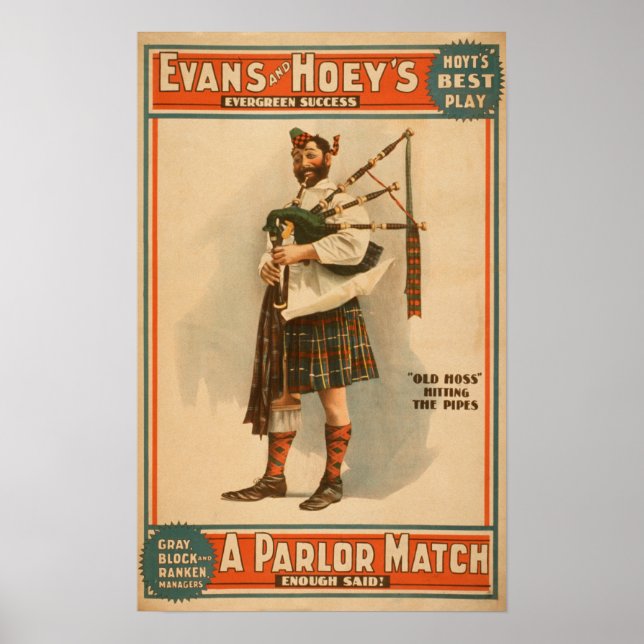Poster Un salon Match "Old Hoss" Scottish Bagpiper (Devant)