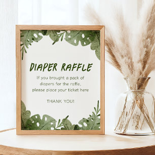 Poster Un Sauvage Est En Chemin Safari Baby Diaper Raffle