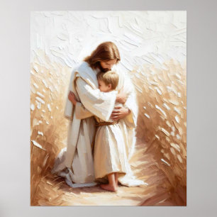 Poster Un Sauveur Guideur, Art Chrétien, Jésus Accrochant
