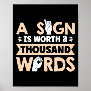Poster Un Signe Vaut Mille Mots Langue Des Signes América