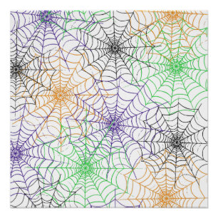 Poster Un simple Motif Web d'Halloween Spider