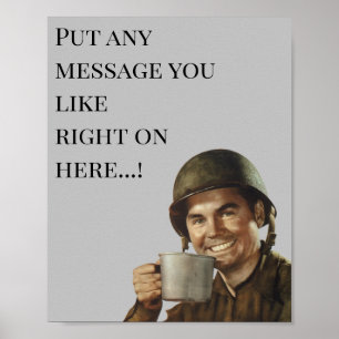 Poster Un soldat de l'armée Un Humour militaire Un sac d
