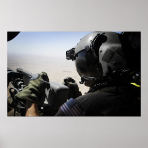 Poster Un soldat fournit la sécurité