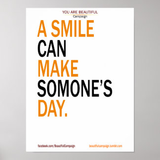 Poster Un sourire peut faire de l'affiche de jour de quel