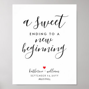 Poster Un Sucré Se Terminant Par Un Nouveau Signe Mariage